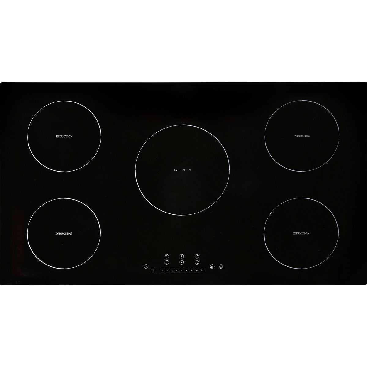 Electric Cooktop, 5 Burners, 36'' Induction Stove Top, Built-in Magnetic Cooktop 9200W, 9 Heating Level Multifunctional Burner, LED Touch Screen w/ Child Lock & Over-Temperature Protection