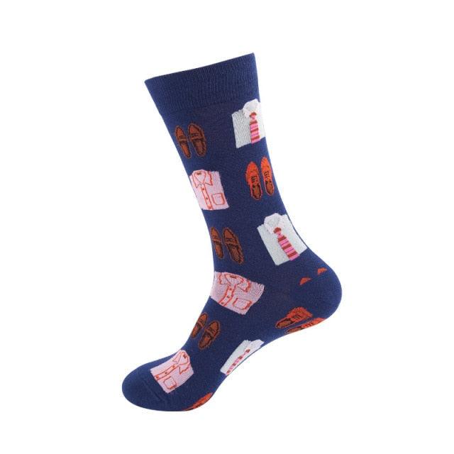Women's Colorful Cotton Socks Fruits Banana Avocado Lemon Egg Cookie Donuts Food Happy Color Socks