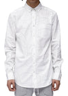 Men's Long Sleeve Line Print Shirt in White
