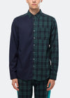 Konus Men's Color Blocked Button Up shirt in Green