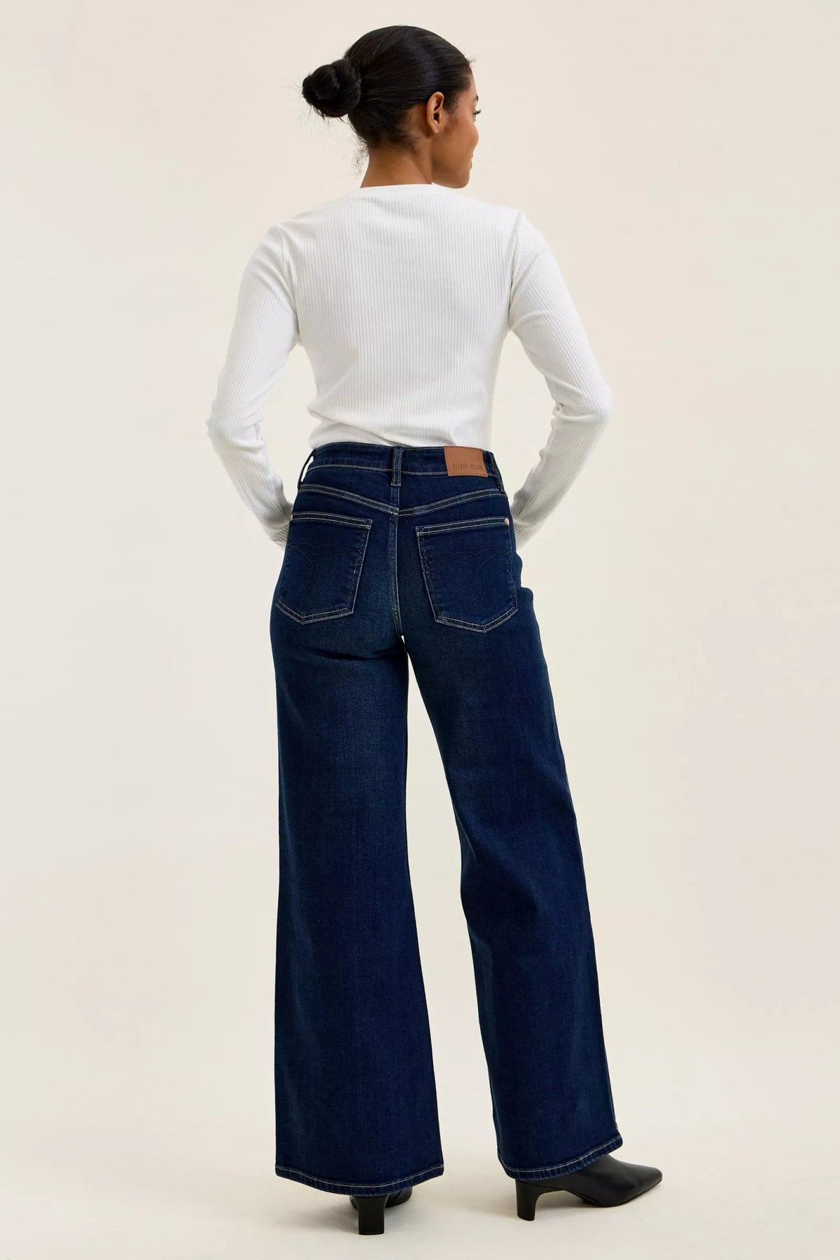 Judy Blue High-Waisted Wide-Leg Dark Wash Jeans