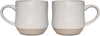 Bosmarlin Large Stoneware Speckled Coffee Mugs Set of 2, Big Ceramic Tea Cup, 17 Oz, Dishwasher and Microwave Safe (White, 2)