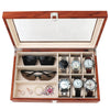 RICOJYCX 9-Slot Watch Box Watch Case with Glass lid with Removable Watch Pillows Storage for Watch Neckles Glasses Bracelet Gift Idea Ring