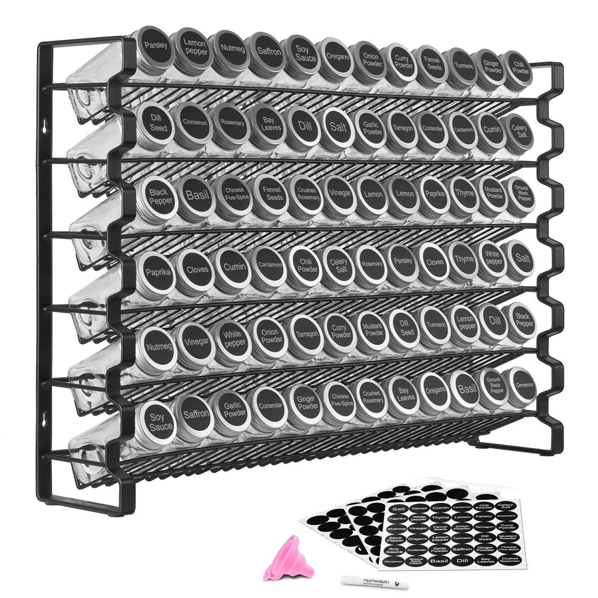 Spice Rack Organizer for Cabinet Seasoning Storage Set Wall Mounted 4 Pack