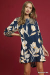 Umgee Floral High-Low Babydoll Dress