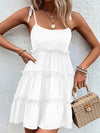 Elegant White Spaghetti Strap Dress Minimalist & Chic Summer Essential Unique Retro Dress
