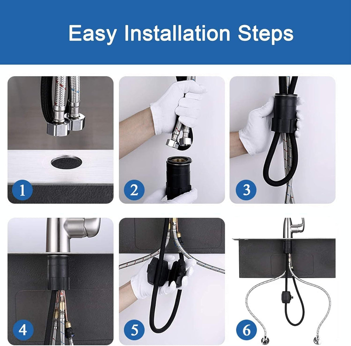 Single Handle High Arc Brushed Nickel Pull Out Kitchen Sink Faucet with 4 Spraying Modes,Single Level Stainless Steel with Pull Down Sprayer