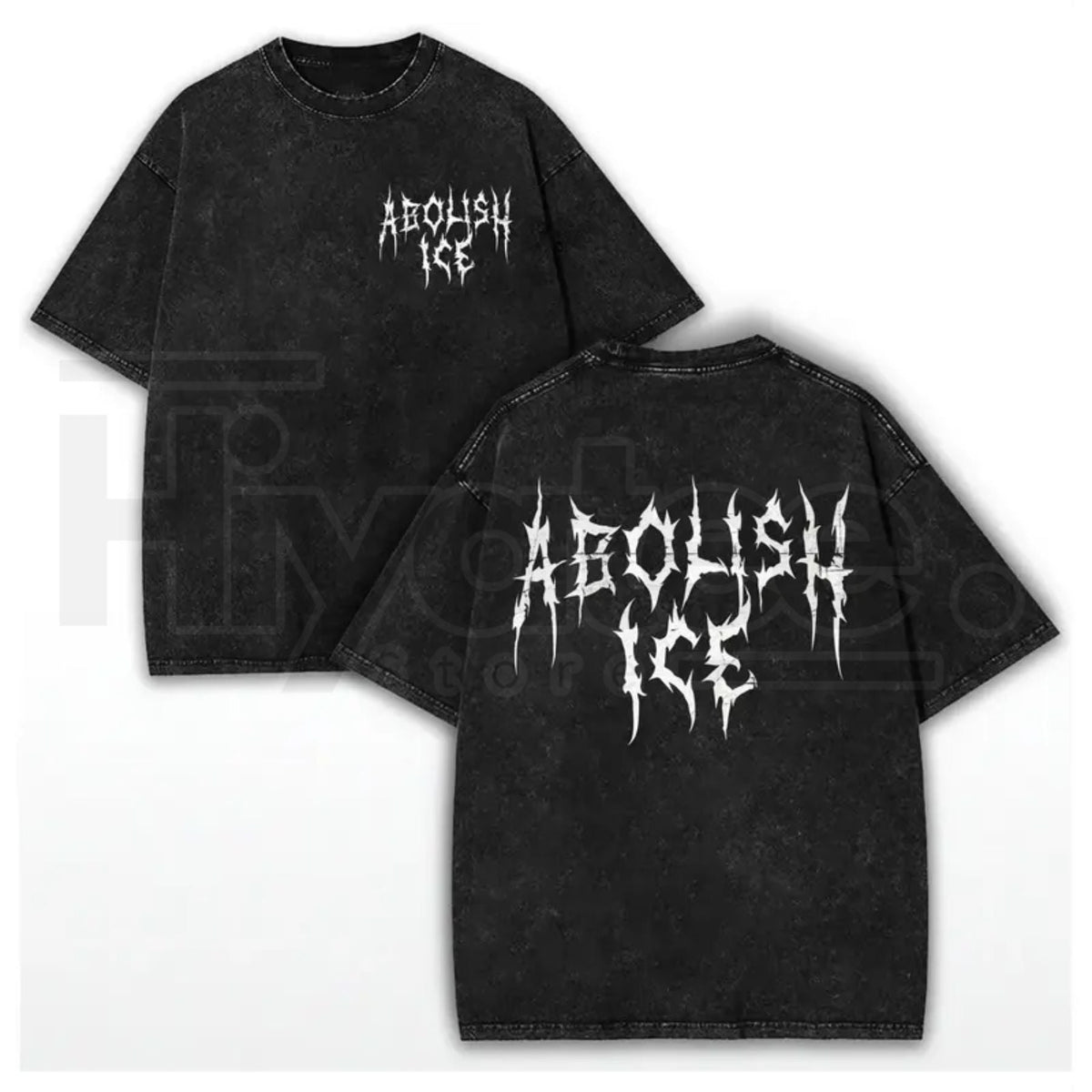 Abolish ICE Vintage Washed T-Shirt – Bold Slogan Graphic Heavy Cotton Streetwear Tee