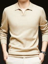 Men's Full Size Collared Neck Long Sleeve Polo Plus Size