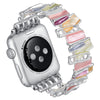 Women Stretchy Bracelet Band Compatible with Apple Watch Band 38/40/41/42/44/45/49mm Cute Fashion Pretty Colorful Geometric Irregular Pattern Design Strap for iWatch Series 9/8/SE/Ultra/7/6/5/4/3/2/1 (41/40/38mm M fit 5.7-6.3 (145-160mm) Silver Colorful)