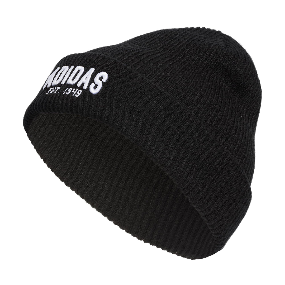 adidas Mens Foundation Beanie Standard fit Cuffed Acrylic Knit hat/Cap for Winter Black/White/Carbon Grey One Size