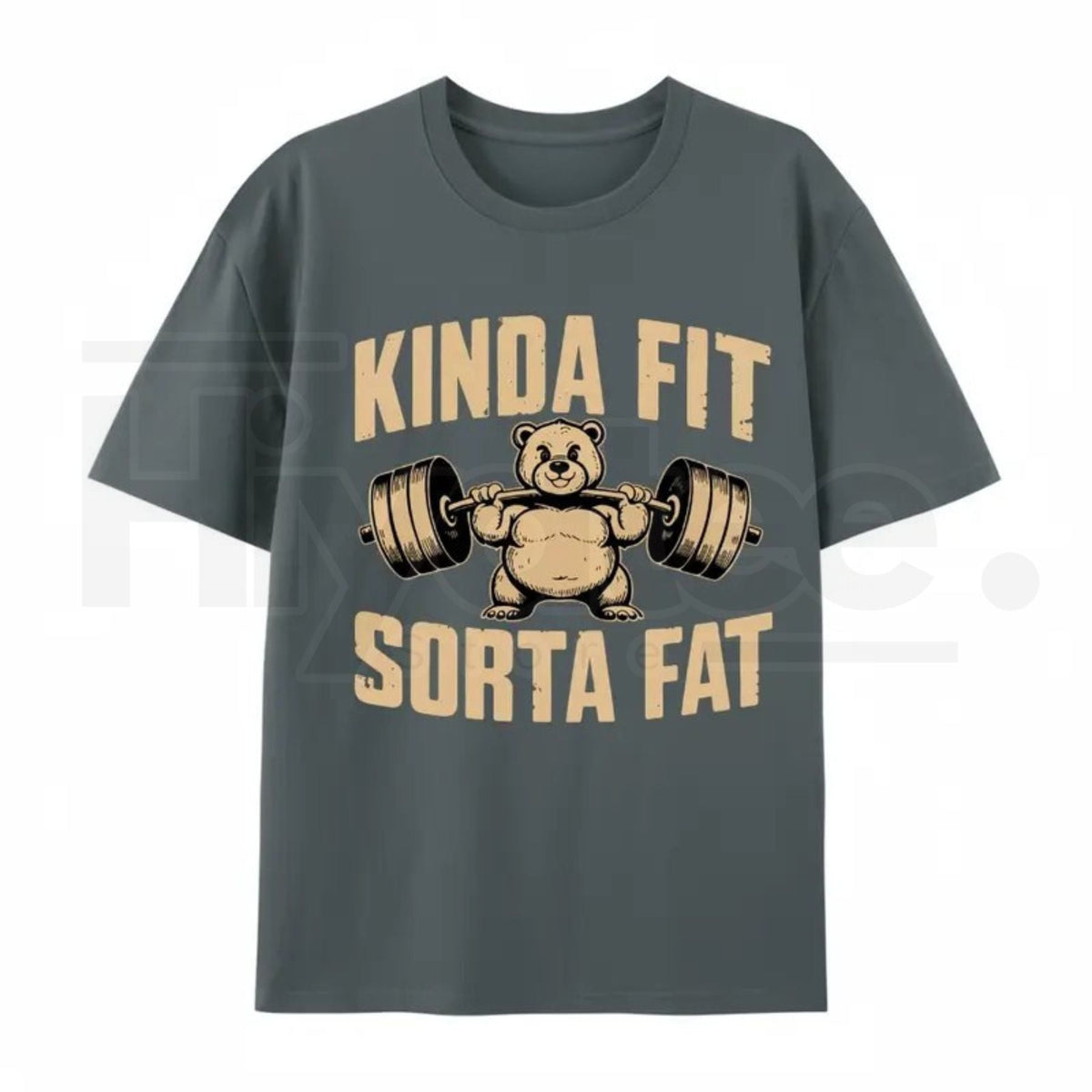 "Weightlifting Bear" – Funny Heavyweight Oversized Gym Graphic Top