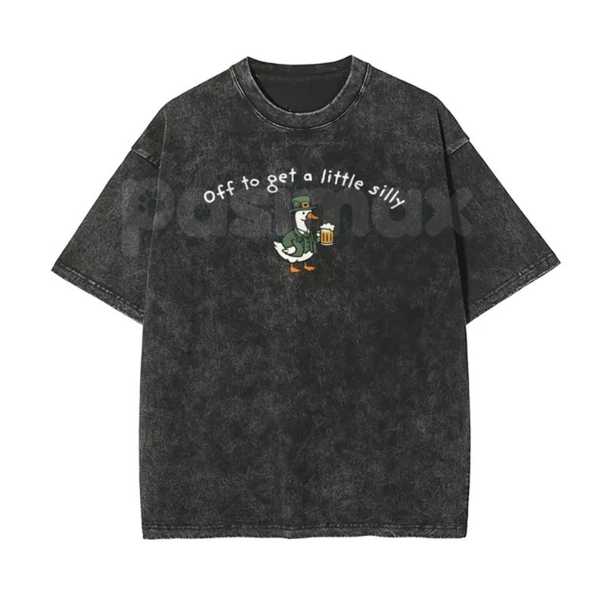 Off To Get A Little Silly Vintage Washed T-Shirt – St. Patrick’s Day Shamrock Graphic Tee