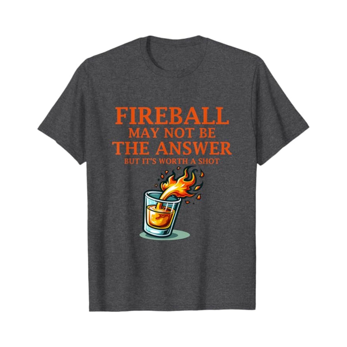 Men's "Fireball & Whiskey" Graphic Tee - Bold Casual Wear, Stylish Slim Fit
