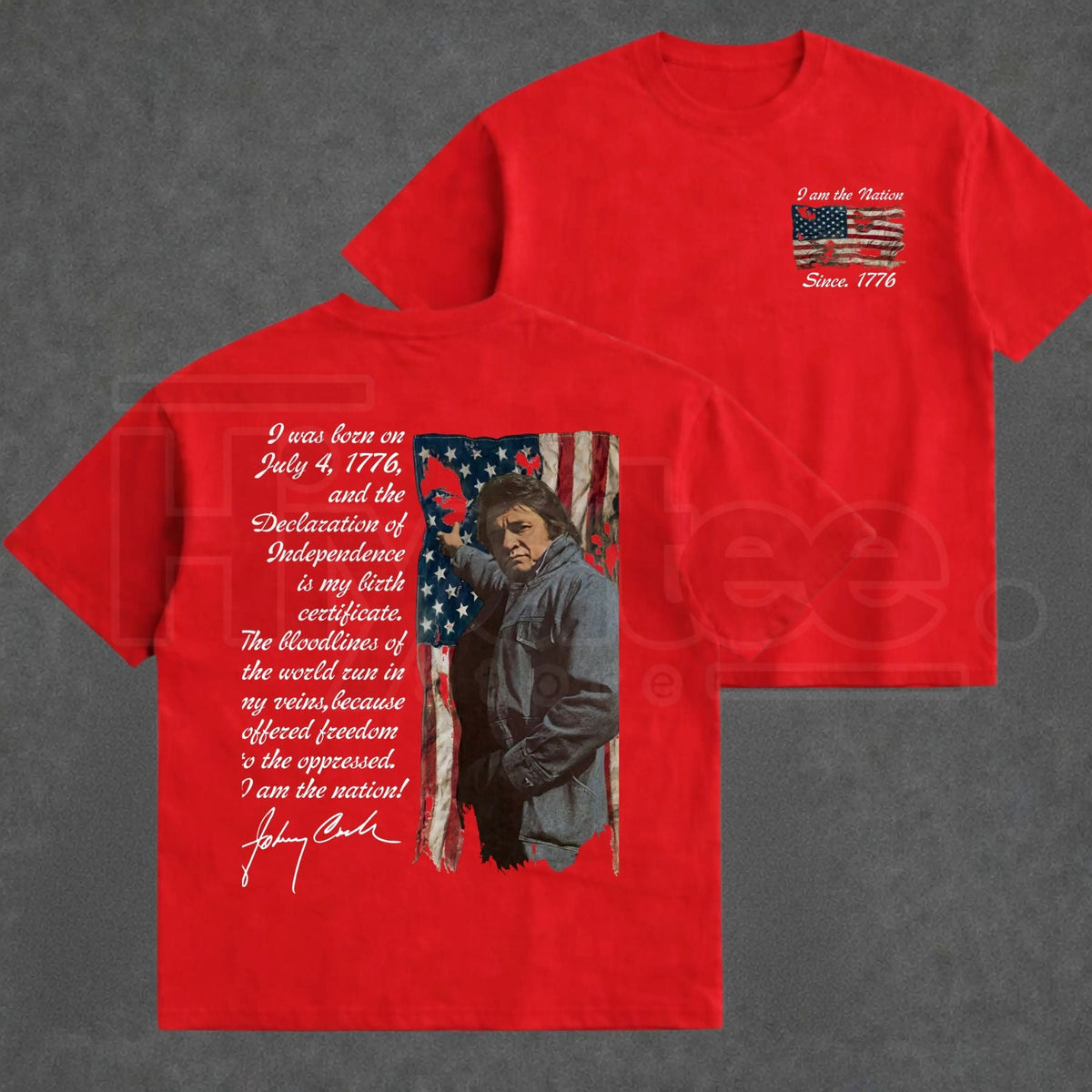 "I Am The Nation" – Vintage Outlaw Music Singer Retro 2-Sided Top