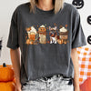 Autumn Dogs and Coffee, Many Breeds Available, Cozy Canine Lovers Collection Comfort Colors Tee