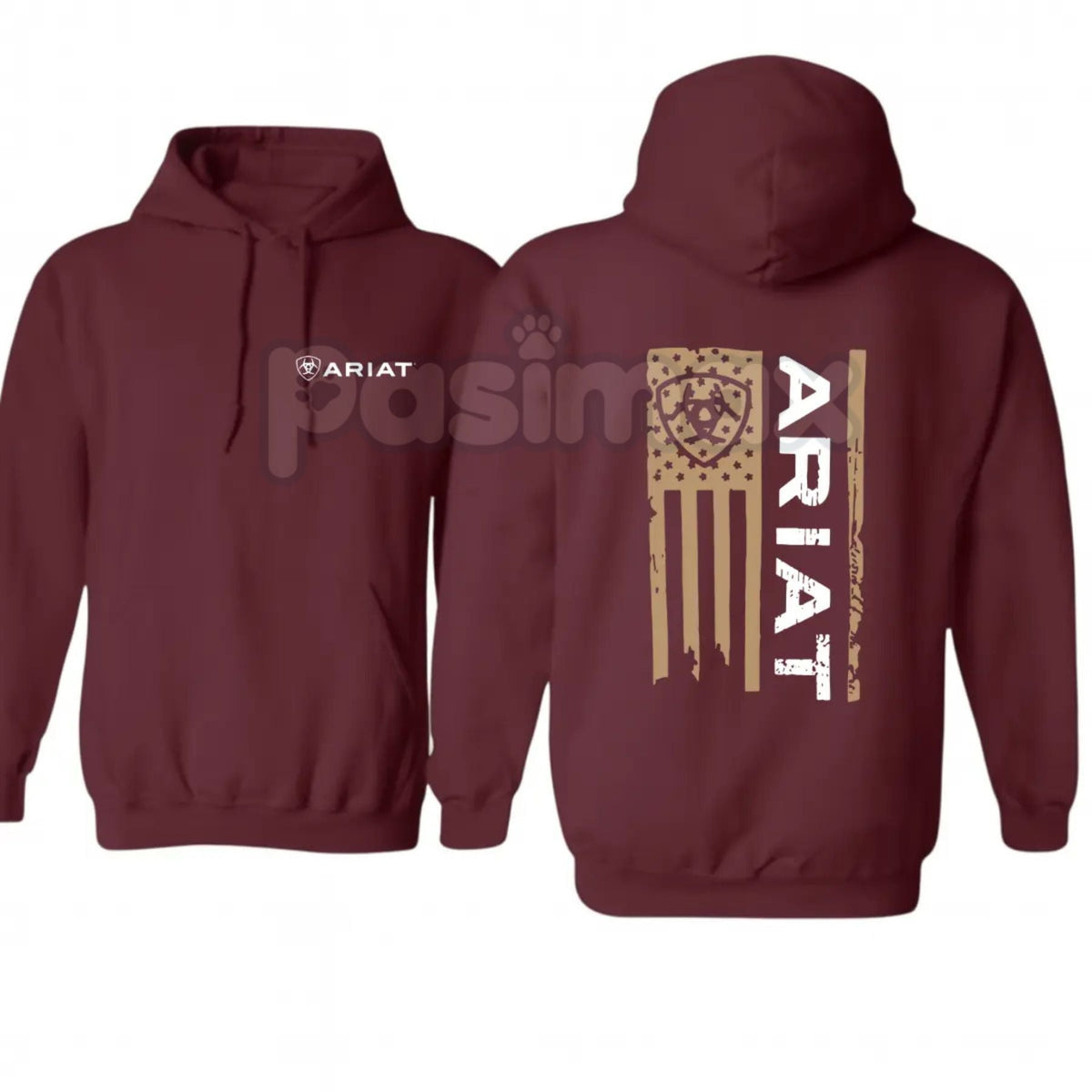 Ariat Flag Hoodie – Western Lifestyle Apparel Pullover, Classic Cowboy Style & American Flag Graphic, Unisex