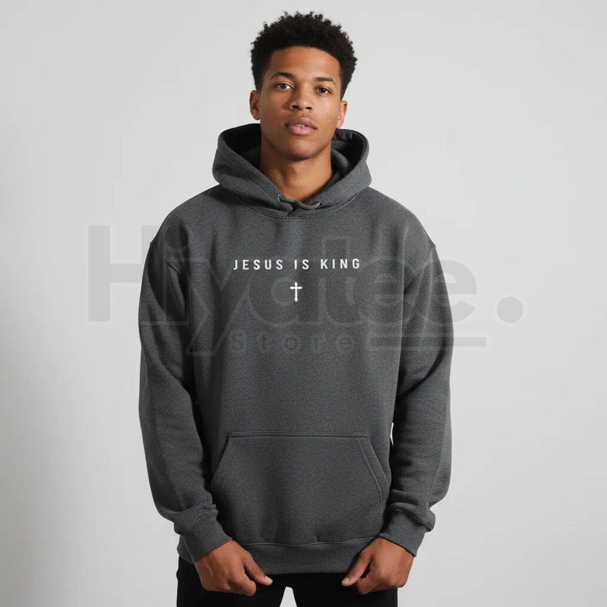 Men's Jesus Is King Cross Graphic Hoodie