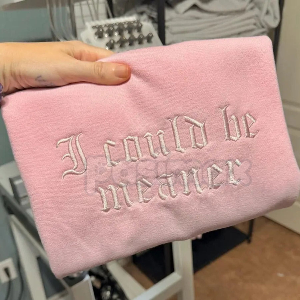 Embroidered "I Could Be Meaner" Sweatshirt – Sarcastic Funny Quote Crewneck