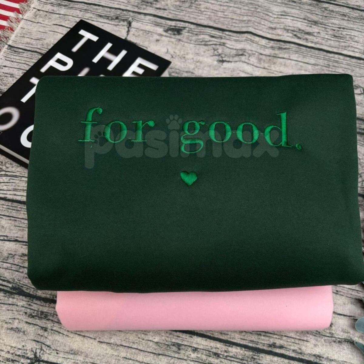 Wicked "For Good" Embroidered Crewneck – Elegant Broadway Tribute Sweatshirt