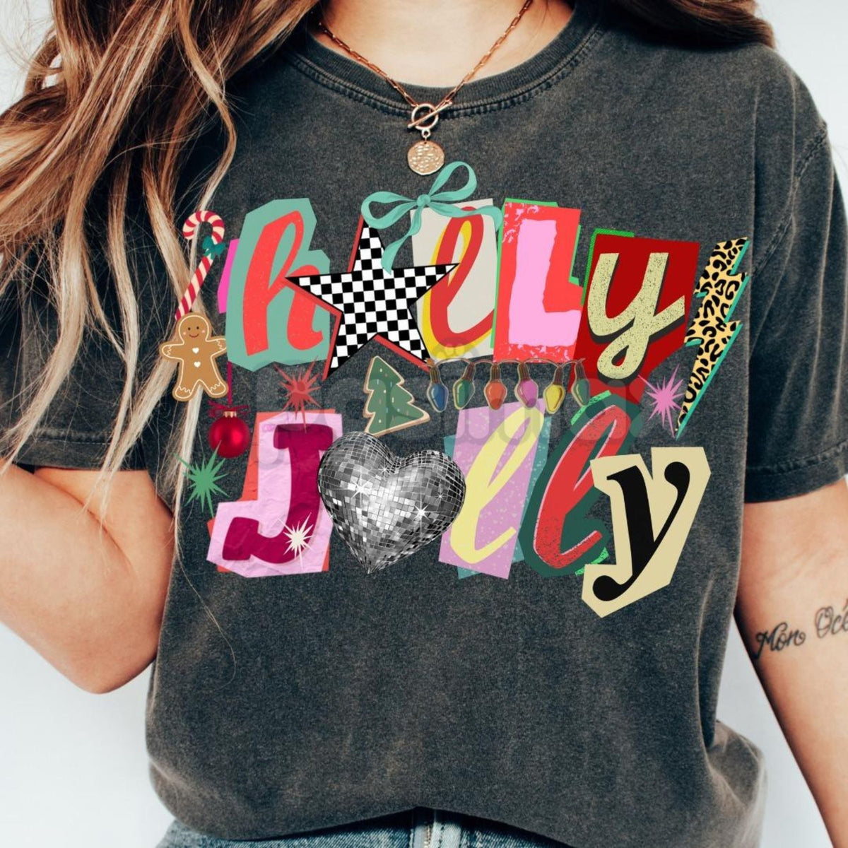 Comfort Colors® Christian Faith Y2K T-Shirt – Retro Positivity Collage, Trendy Coquette Aesthetic, Ransom Letter Typography Tee