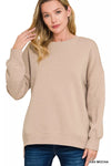 Zenana Full Size Fleece Hi-low Boyfriend Sweatshirts with Pockets Plus Size