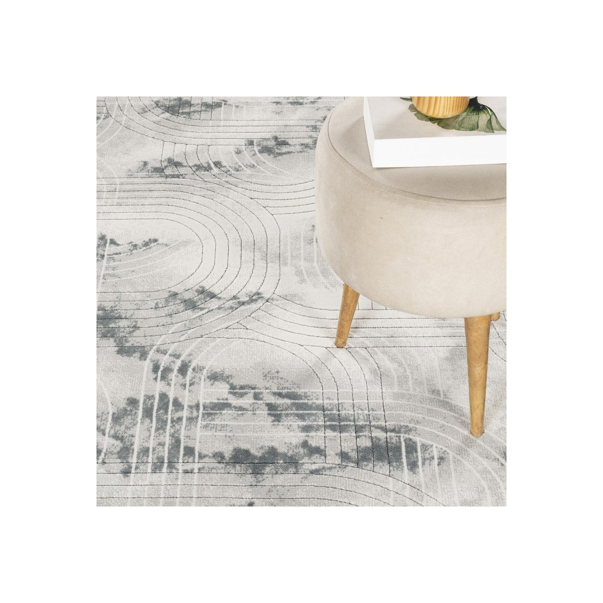 Geometrix GC_DIM1003 Gray 7 ft. 10 in. x 10 ft. 6 in. Contemporary Area Rug with Geometric 3D Effect