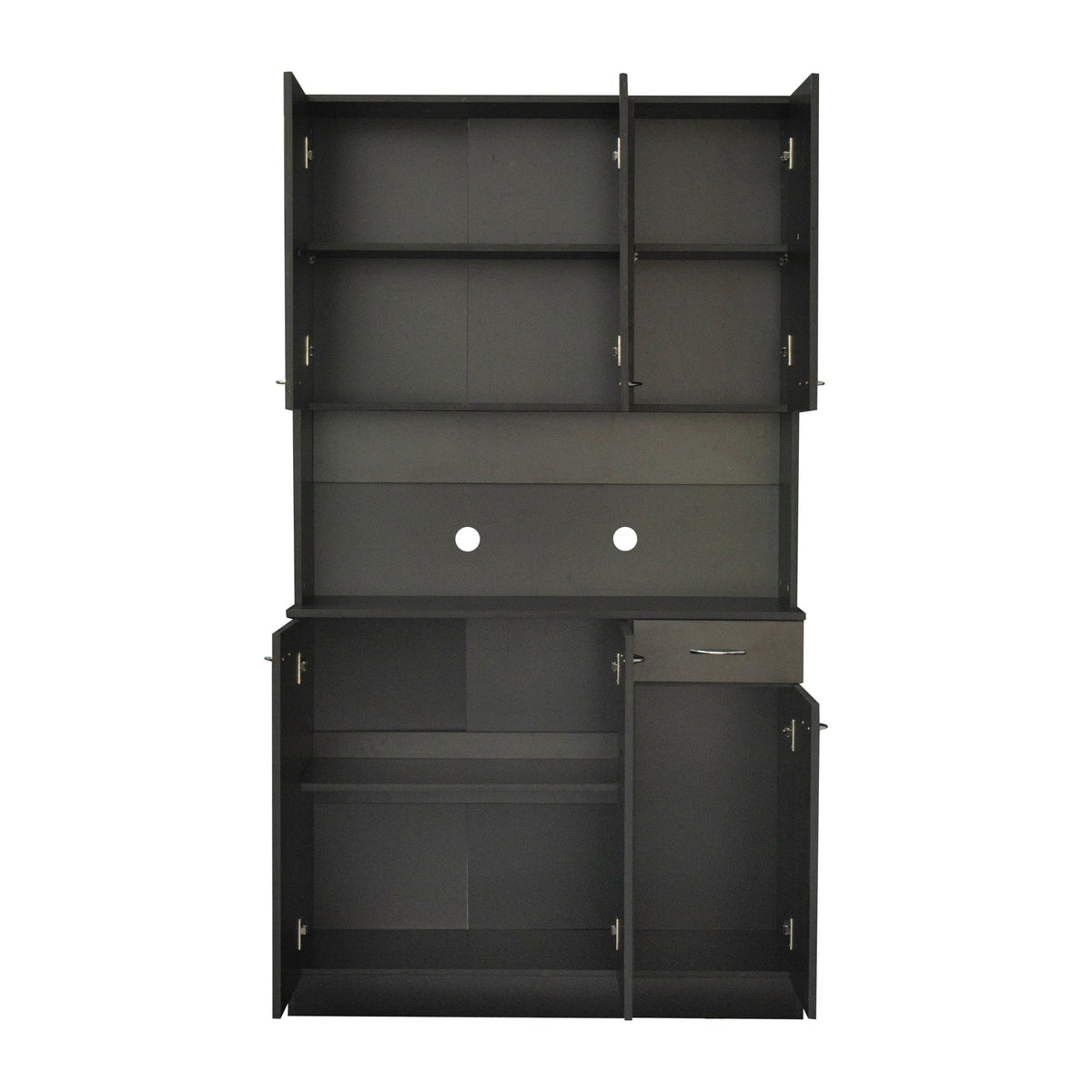 70.87' Tall Wardrobe& Kitchen Cabinet, with 6-Doors, 1-Open Shelves and 1-Drawer for bedroom,Black