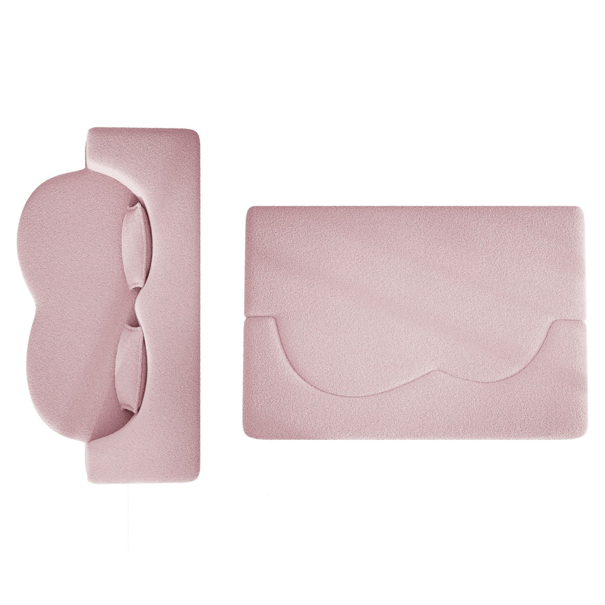 Modern Floor Sofa with 2 Pillows,Convertible Teddy Fabric Foam Filled Sleeper Sofa Bed,15 ' Full Size Folding Mattress for Living Room,Guest Bed,Playroom,No Assembly Required,Pink