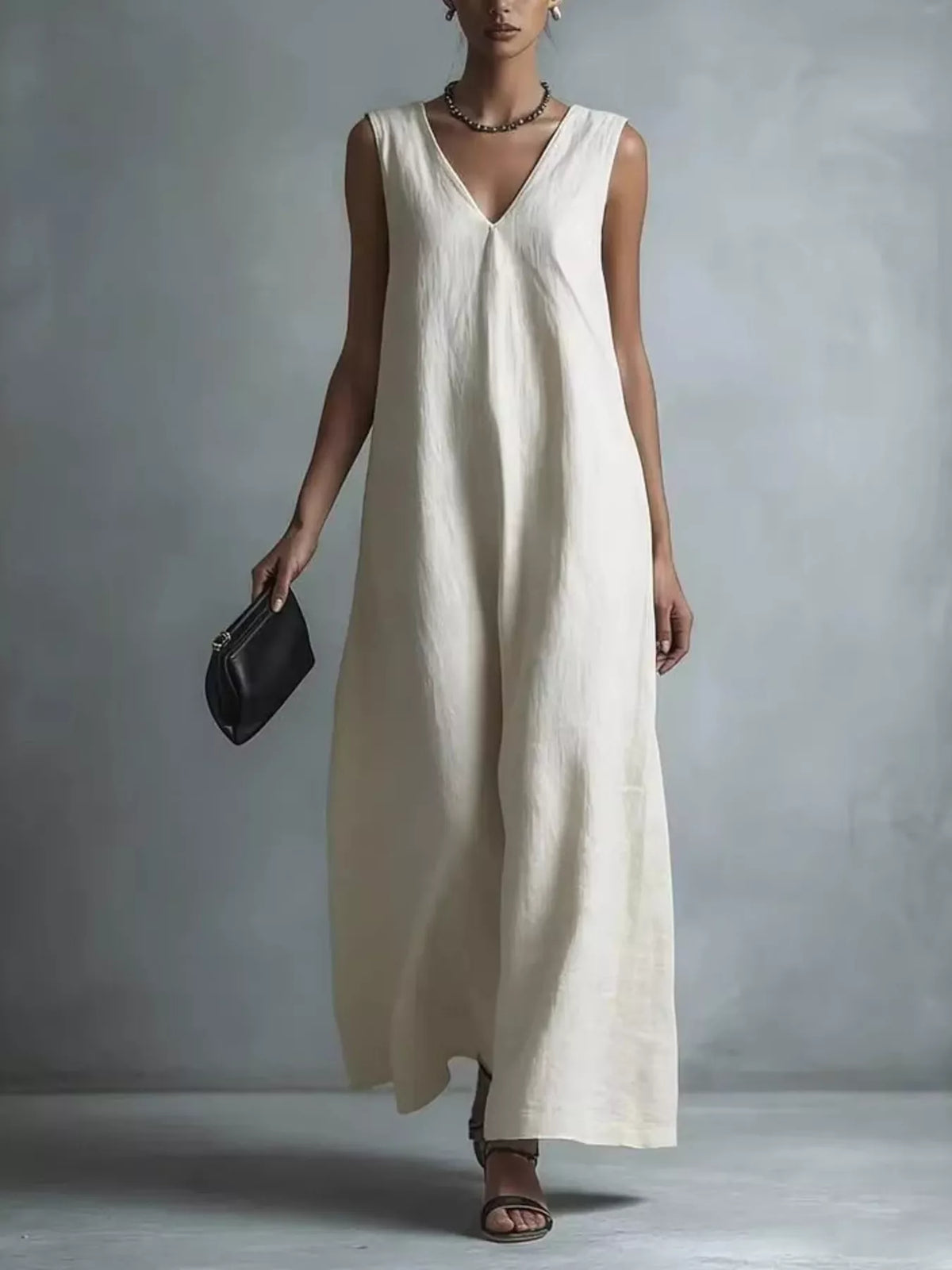 Full Size V-Neck Sleeveless Maxi Dress Plus Size