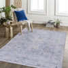 NAAR MAVAL Blue Washable Rug 5x8 Area Rug (Blue+Cream, 5' x 8')
