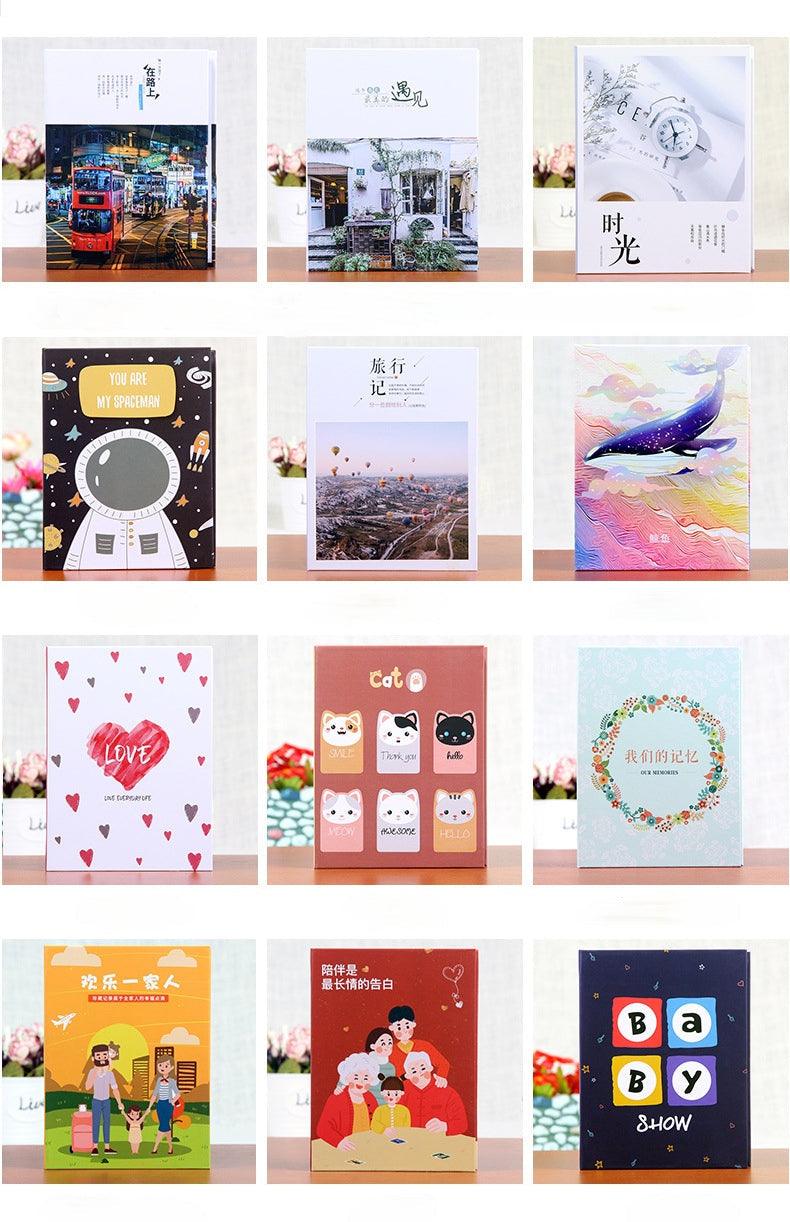 5inch 13.5*9.5cm Photo Album Cartoon Cute Picture Storage Frame 100 Sheets Interleaf Type Memo Scrapbook Paper Baby Family Scrapbook Albums  Creative Children Memory DIY Book Gift