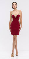 CLEARANCE - Eureka 6016 Lace Applique Sweetheart Short Cocktail Dress (Size XS)