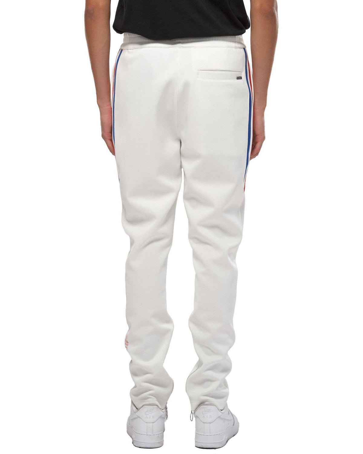 Konus Men's Track Pants With Knit Tape detail in White