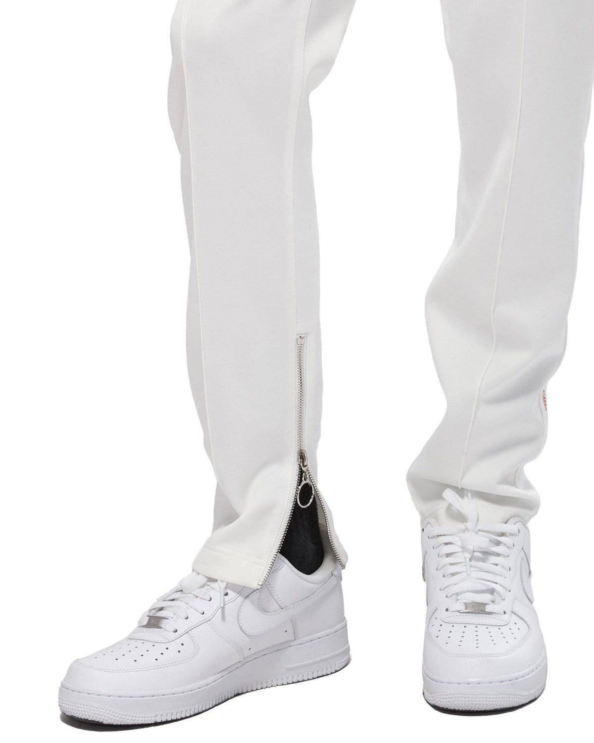 Konus Men's Track Pants With Knit Tape detail in White