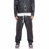 Konus Men's Tonal Checker Printed Pants in Black