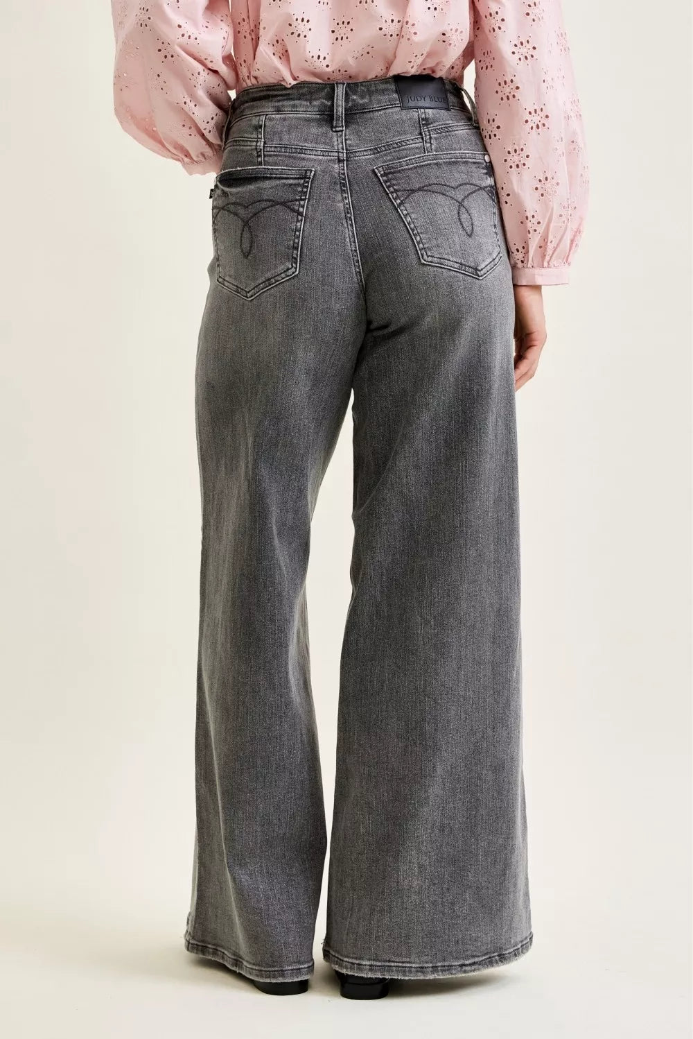 Judy Blue Mid Rise Palazzo Split Back Yoke