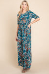 Printed Shirred Maxi Dress For Women – Flattering Shirred Maxi Dress, Comfortable Printed Maxi Dress, Chic Floral Dress, Stylish Shirred Dress, Elegant Maxi Dress, Versatile Printed Dress, Comfortable Fashion