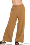 Zenana Cotton Slub Wide Leg Pants