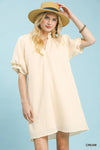Umgee Linen Blend Ruffle Dress