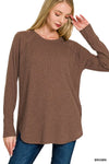 Zenana Baby Waffle Long Sleeve Top