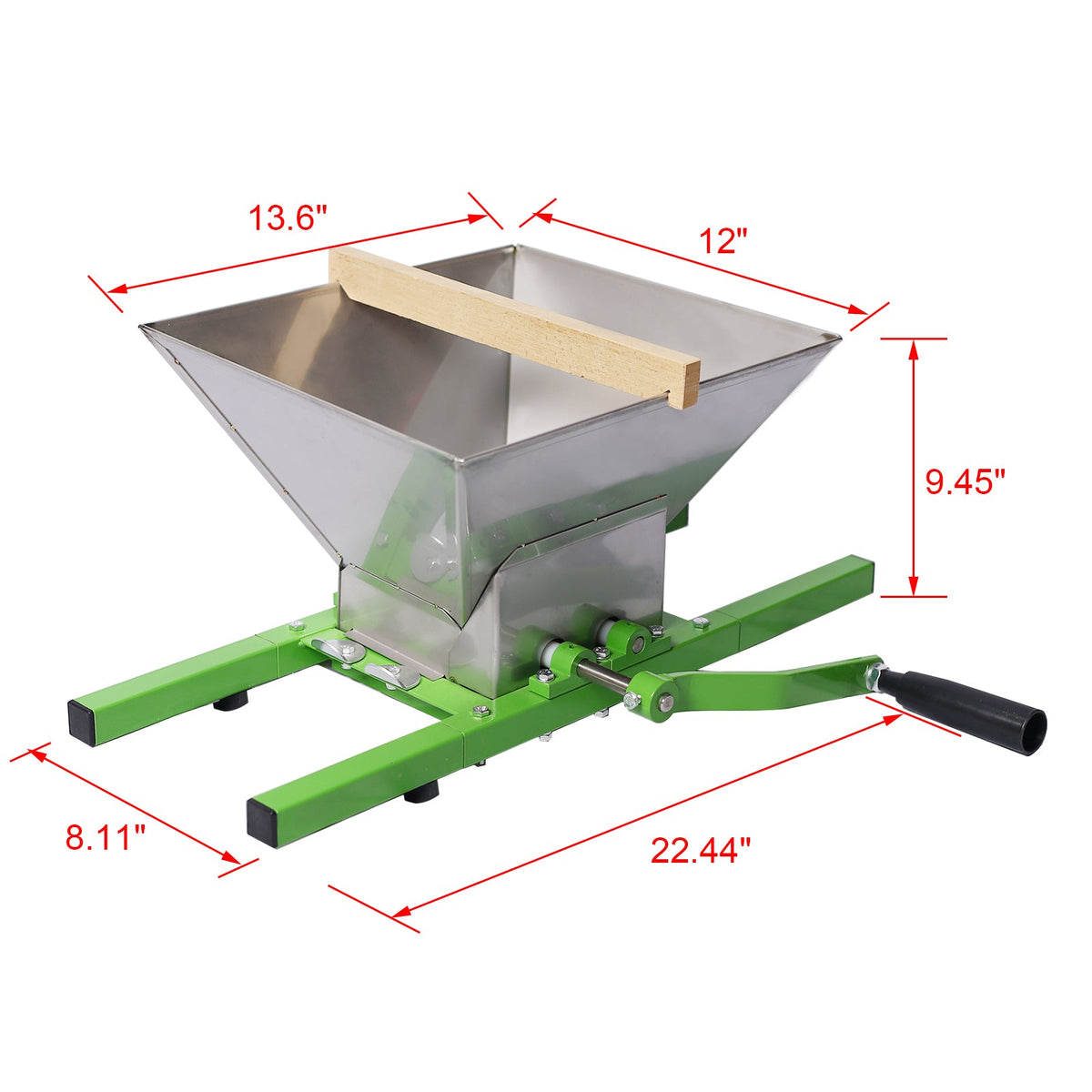 Fruit Wine Press and Crusher,100% Nature Apple&Grape&Berries Crusher Manual Juice Maker for Kitchen