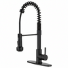 Kitchen Faucet with Pull Down Sprayer and 4 Spraying Modes Single Handle Commercial Spring Kitchen Sink Faucet Matte Black 1 or 3 Hole