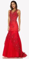 Juliet 654 Mermaid Gown Lace Up Back Embroidered