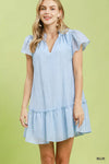 Umgee Textured Ruffle Hem Mini Dress