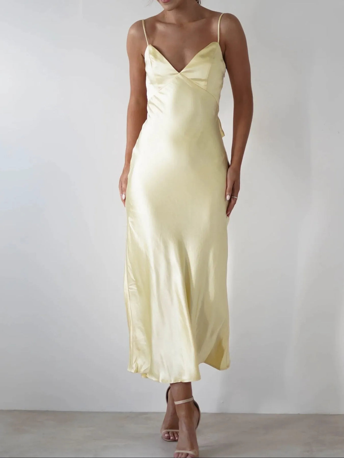Satin Backless Cami Dress (See size chart where applicable)
