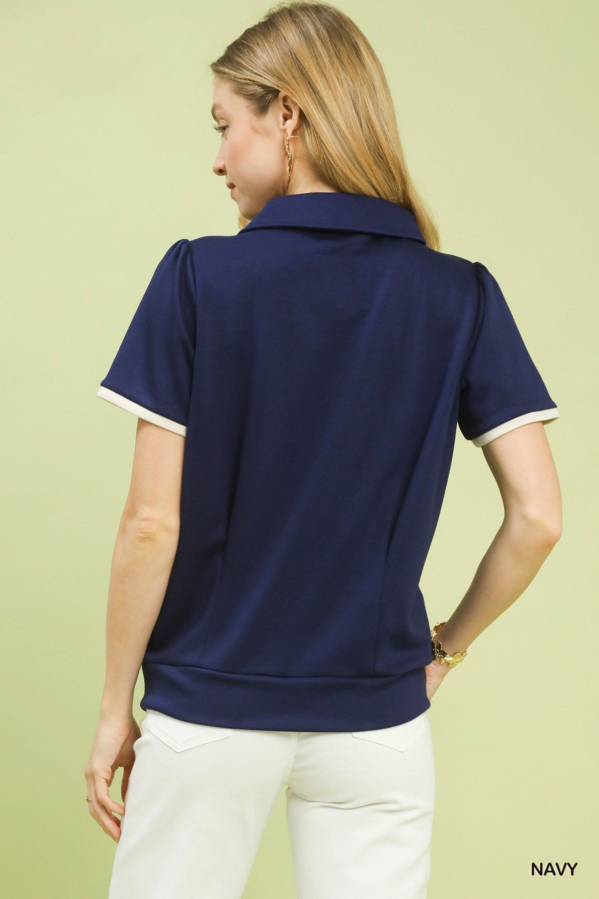 Umgee Luxe Knit V-Neck Short Sleeve Top