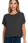 Zenana Round Neck Short Sleeve Cropped T-Shirt