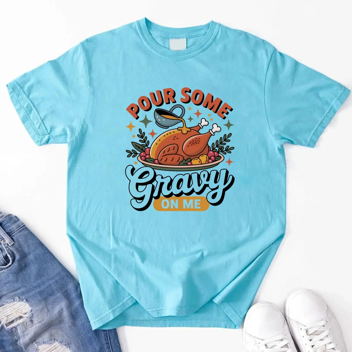 Funny Thanksgiving Couples Shirts – Baste & Gravy Matching Tees