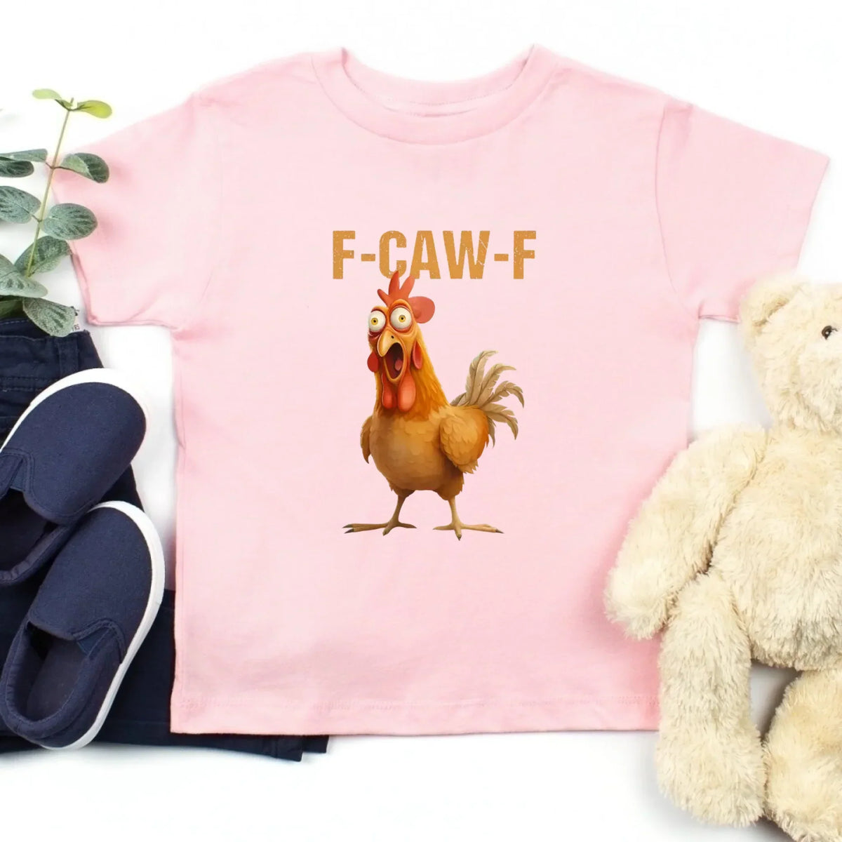 Funny F-Caw-F Rooster Kids T-Shirt